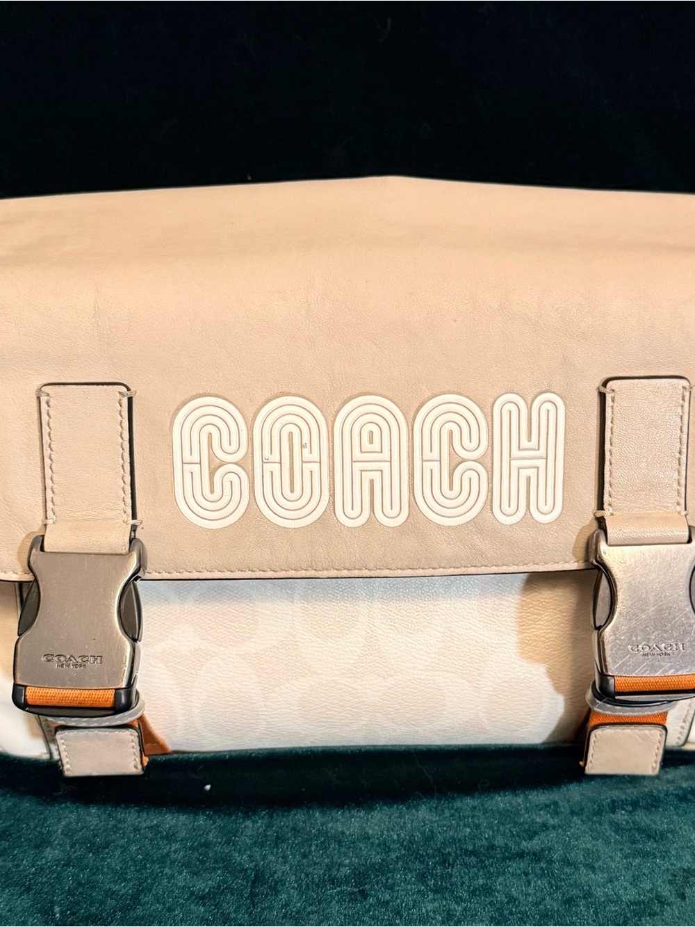 Coach Beige Logo Messenger Bag